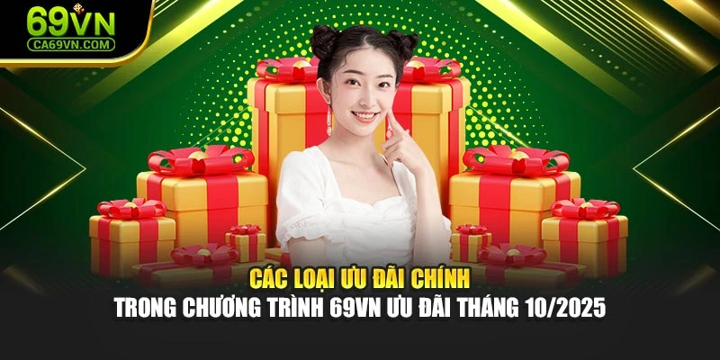 Các loại ưu đãi chính trong chương trình 69vn ưu đãi tháng 10/2025